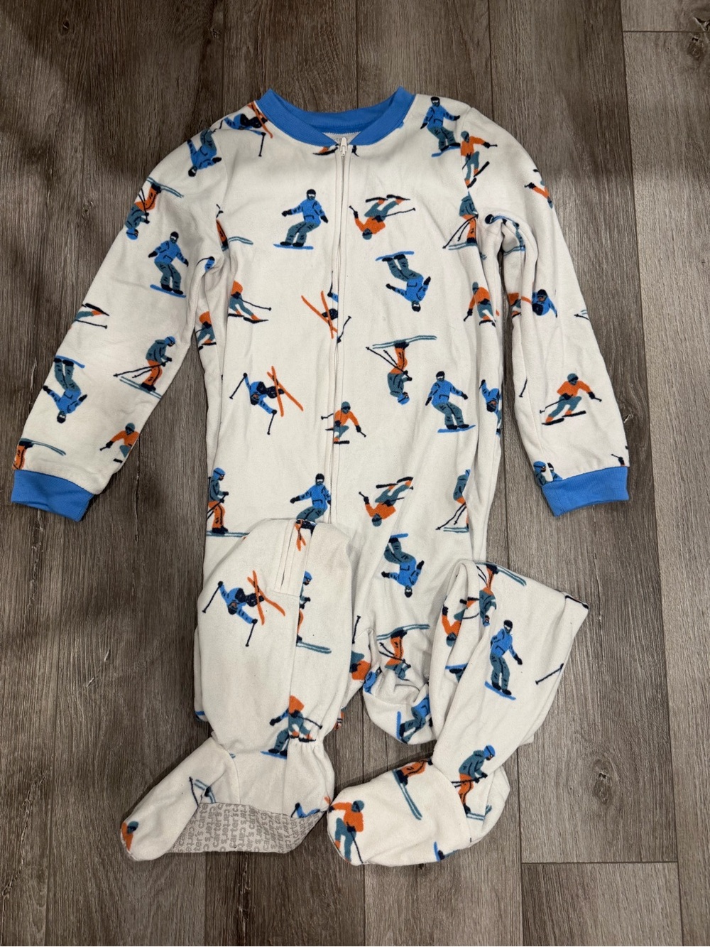 Kids Carters One Piece Pajamas Skiing
